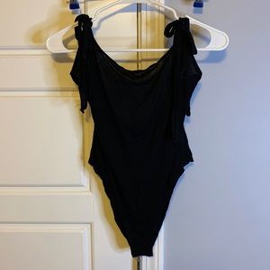 Backless Tie Shoulder Cami Bodysuit